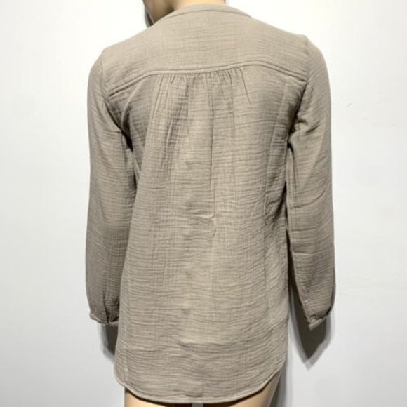 Coldwater Creek Shirt Button Front Size XS Embroidered Cotton Gauze Top - Picture 5 of 12